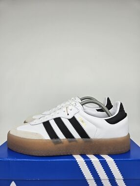 adidas Women's Sambae Cloud White Metallic Gold Shoes Size 6.5